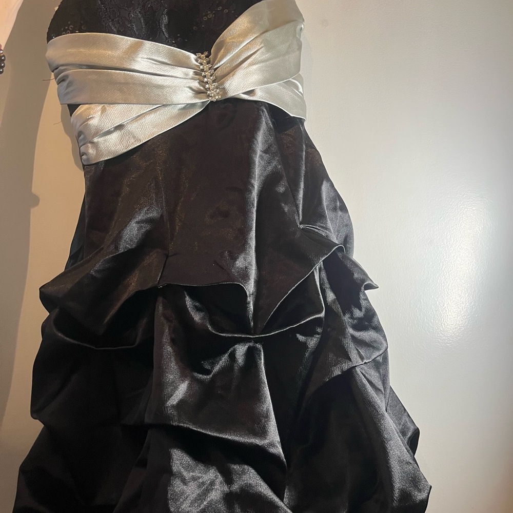 Deb Black and Silver Prom Dress